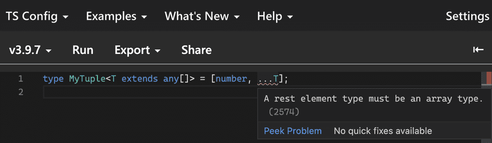 Attempt to spread an array-like T in a generic tuple type, before TS 4.0