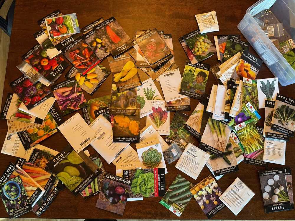 Seed catalogs on a table